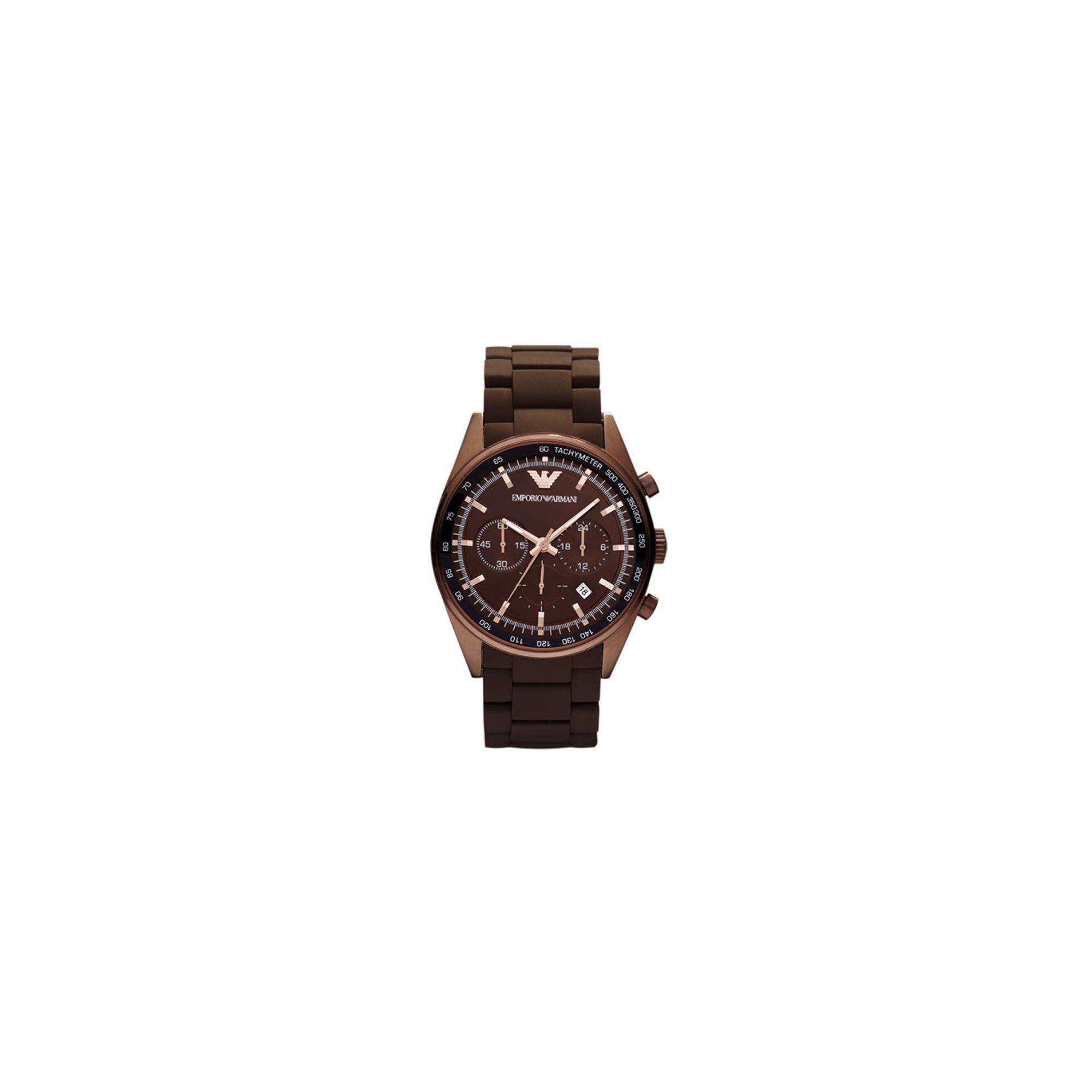 Emporio Armani Tazio Brown Chronograph Watch AR5889 at Tesco Direct