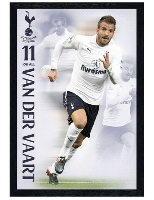 Image of Tottenham Hotspurs Football Club Black Wooden Framed Rafael Van Der Vaart Thfc Poster