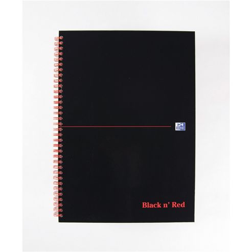 Image of Black N Red Book Wirebound 90gsm Ruled Indexed A-z 140pp A4 Ref 100080232 [pack 5]