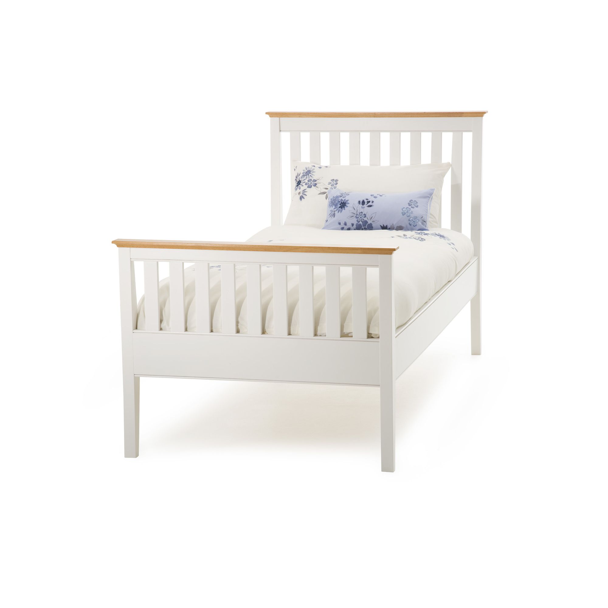 Serene Furnishings Grace High Foot End Bed - Golden Cherry with Opal White - Small Double at Tesco Direct