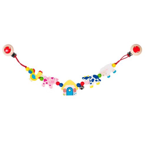 Image of Heimess 735310 Wooden Pram String Clip On (farm)
