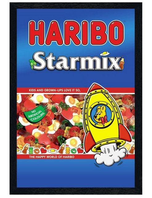 Image of Black Wooden Framed Haribo Starmix Poster
