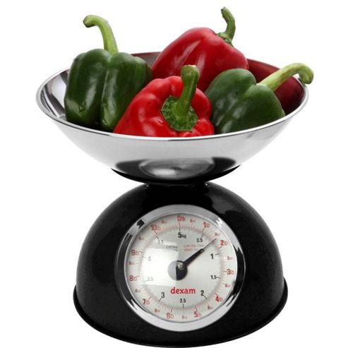 Image of Dexam Retro Design Mechanical Kitchen Scales, Black