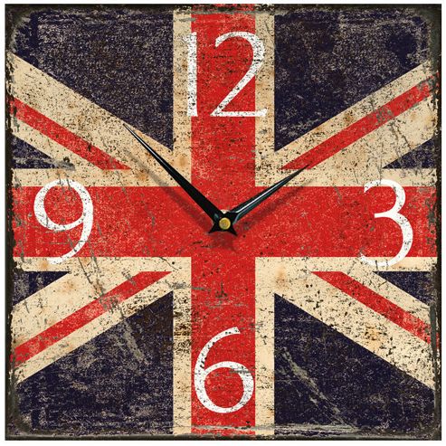 Image of Smith & Taylor Union Jack Shabby Square Wall Clock