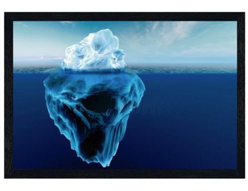 Image of Glacier Black Wooden Framed What Lies Beneath Poster