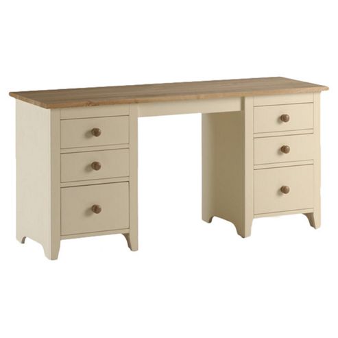 Image of Elements Dulwich Painted Ash And Pine Double Pedestal Writing Desk