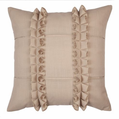 Image of Scatter Box Pleated Ruffle Cushion - Natural