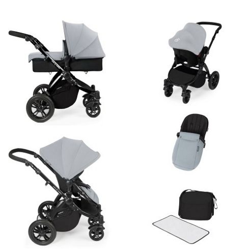 Image of Ickle Bubba Stomp V2 All In One Travel System - Silver (black Chassis)