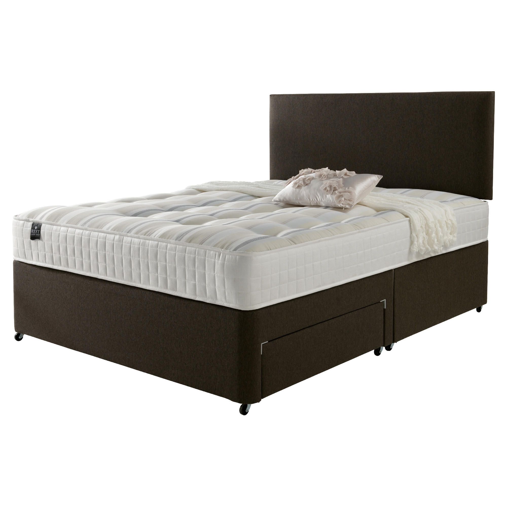 Rest Assured Ortho Non Storage Super King Divan and Headboard Chestnut at Tesco Direct