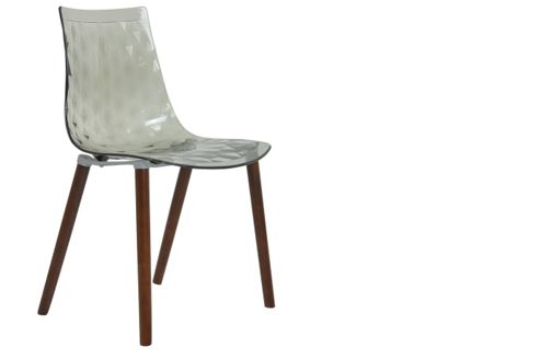 Image of Fizz Gel Dining Chair Dark Wood Leg Smoke