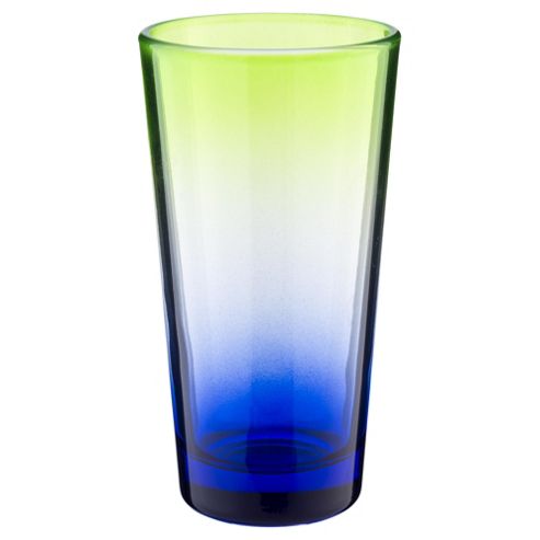 Image of Tesco Spray Effect Hi-ball Glass, Blue And Green