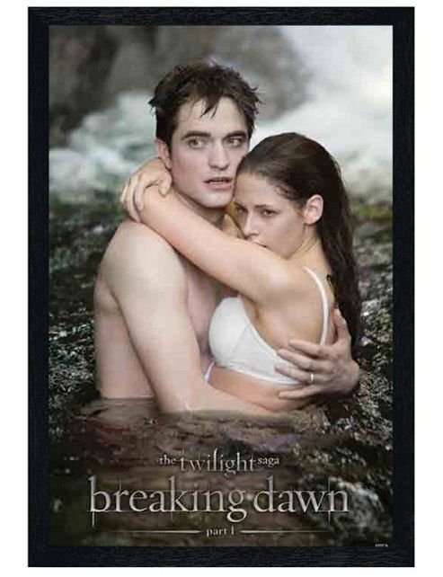 Image of Twilight Breaking Dawn Black Wooden Framed Honeymoon Perfection Poster