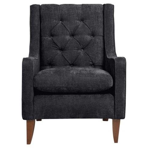 Image of Chartwell Chenille Armchair, Ebony