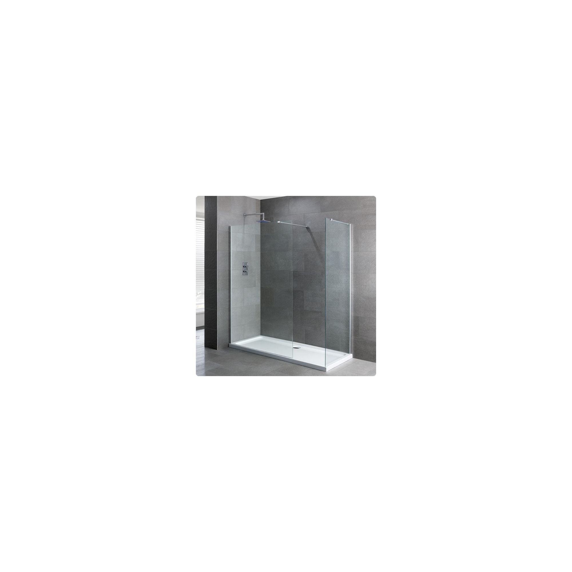 Duchy Select Silver Walk-In Shower Enclosure 1700mm x 760mm, Standard Tray, 6mm Glass at Tescos Direct