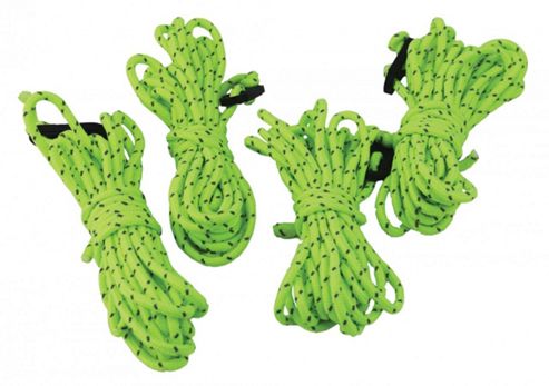Image of Yellowstone High Visibility Guy Lines With Runners Green - 4 Pack