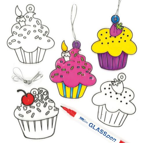 Image of Cupcake Suncatcher Decorations (pack Of 6)
