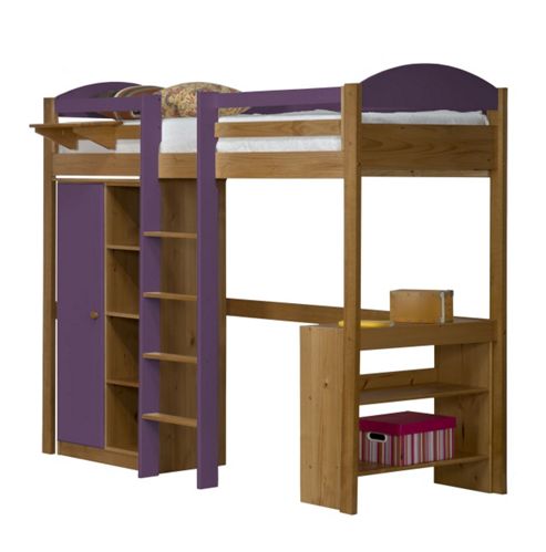 Image of Maximus High Sleeper Set 1 Central Ladder Antique With Lilac Details