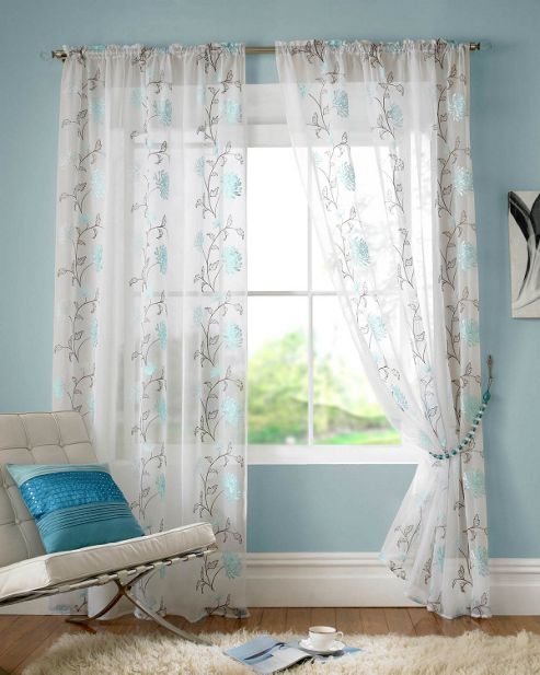 Image of Lombok Rod Pocket Voile - Blue