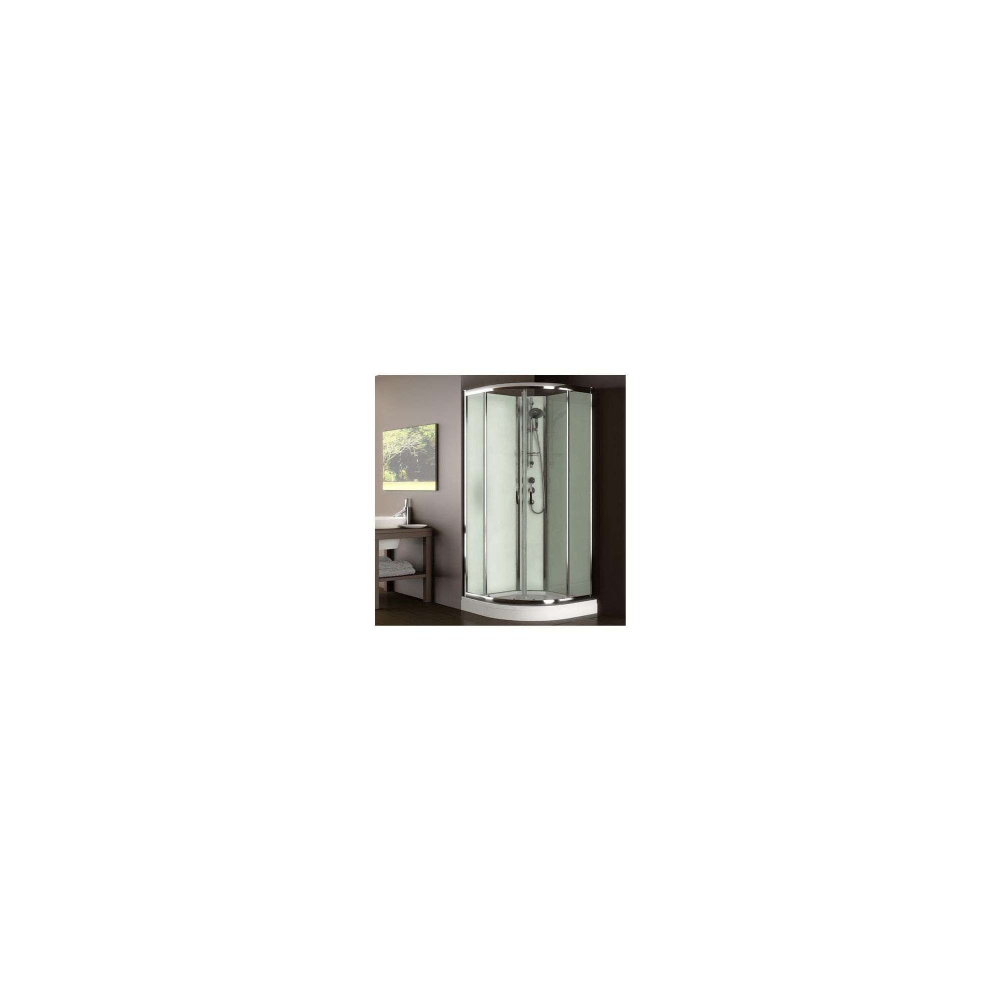 Aqualux Slot and Lock Quadrant Shower Cabin, 900mm x 900mm, Aqua Green Back Panels at Tescos Direct
