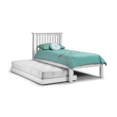 Image of Hideaway Stone White Finish 2 X Single Low Foot End Pine Bed