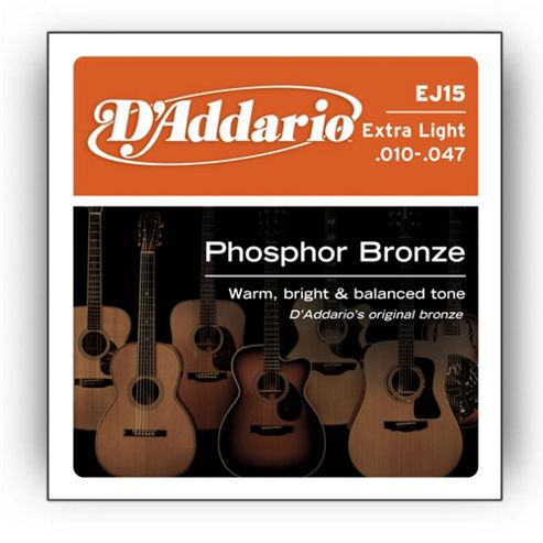 Image of D Addario Phosphor Extra Light Acoustic Guitar Strings