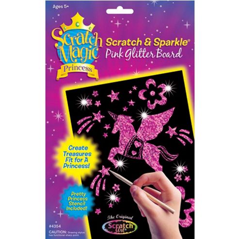 Image of Melissa And Doug Scratch Magic Princess Pink Glitter Board