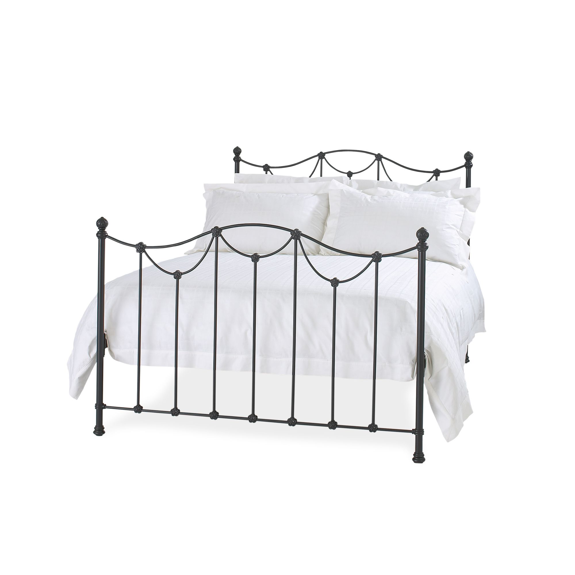 OBC Carie High Foot End Bed - Small Double - Satin Black at Tesco Direct