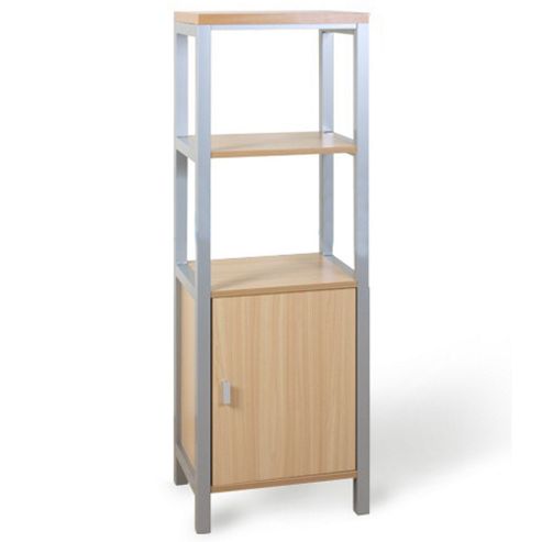 Image of Smooth - Metal Frame Storage Cupboard / Shelves - Light Beech