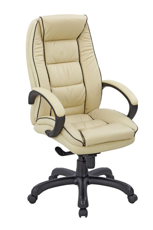 Image of Stc Chester Chair With Contrast Piping - Cream Leather