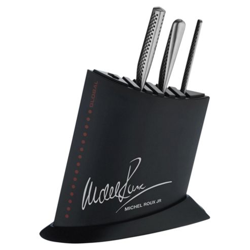 Image of Michel Roux Jr For Global Knives Knife Block, 4-piece, Black