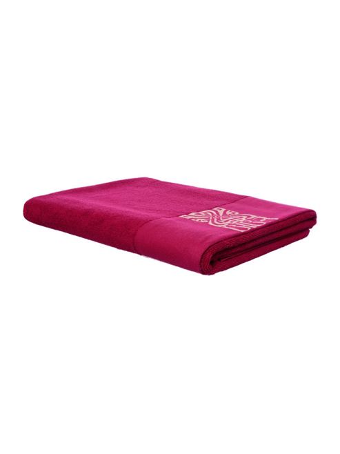 Image of Biba Gold Logo Bath Sheet In Fuchsia