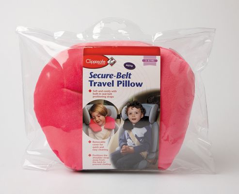 Image of Clippasafe Secure Belt Travel Pillow Pink 3-8 Years