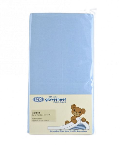 Image of Dk Coversheet Cot Bed Sheet (70x140cm) - Sky Blue