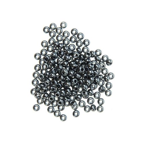 Image of Czech Seed Bead 8/0 Metallic Gunmetal