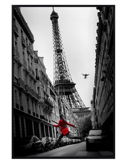 Image of Paris Photography Gloss Black Framed La Veste Rouge Poster