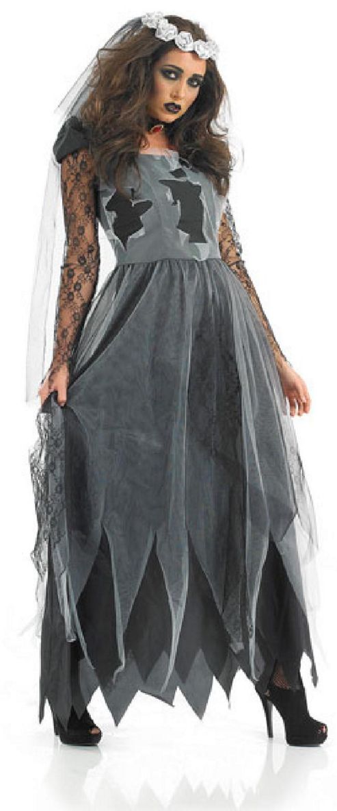 Image of Black Corpse Dress - Adult Costume Size: 16-18