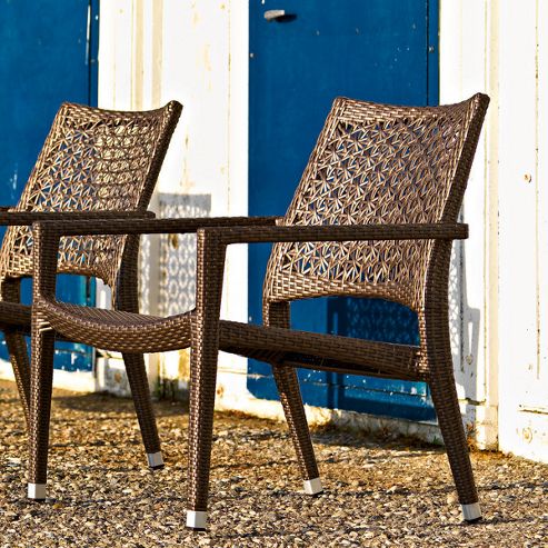 Image of Varaschin Altea Relax Chair By Varaschin R And D (set Of 2) - Bronze - Panama Azzurro