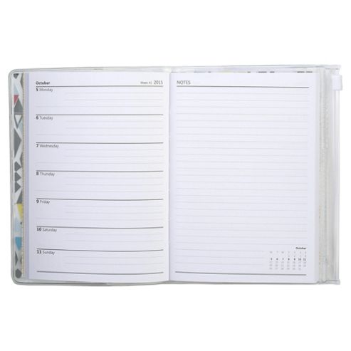 Image of T. 15/16 Diary A6 Wtv With Notes - Midcentury Geo