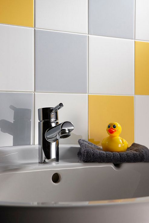 Image of Colour Palette Dove Grey Gloss Ceramic Wall Tile 148x148mm Box Of 44 (0.96 M-- / Box)