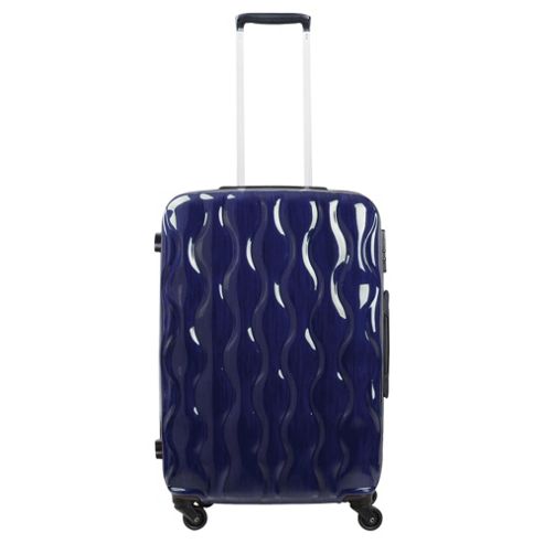 Image of Tesco 4-wheel Gloss Suitcase, Navy Blue Small