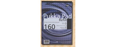 Image of Pukka Pad A4 Refill Pad Punched 4-hole 80 Leaf Ruled Feint And Margin White 80/1