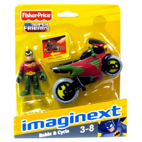 Image of Fisher Price Imaginext Dc Super Friends Robin & Cycle