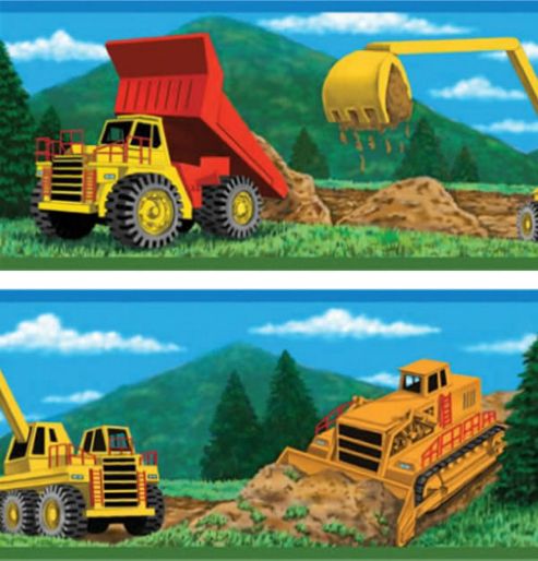 Image of Digger And Truck Border - Under Construction