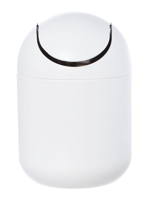 Image of Linea White Metal Push Top Bin In White