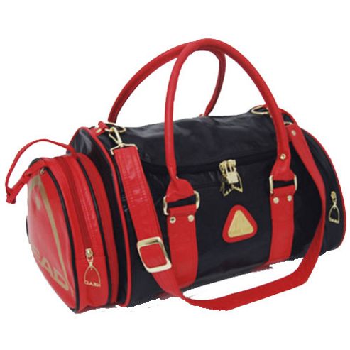 Image of Head Retro St Tropez Holdall Gym Bag With Metal Fastenings Black/red/gold