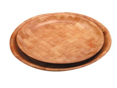 Image of Zodiac Yt200072 Woven Wood Tray Round 12in