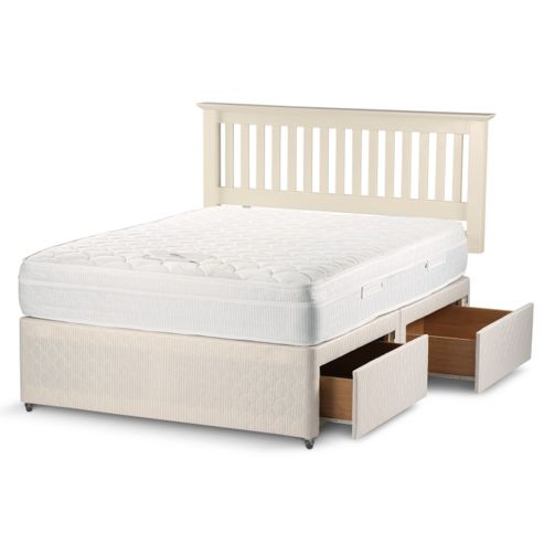 Image of Sleepsnug Invigorate 1500 Divan Set - Kingsize (5ft) - Platform Top - 2 Drawers - 1 Either Side