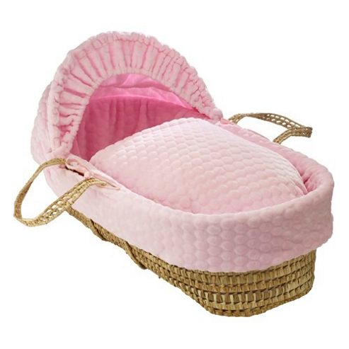 Image of Clair De Lune Palm Moses Basket (marshmallow Pink)