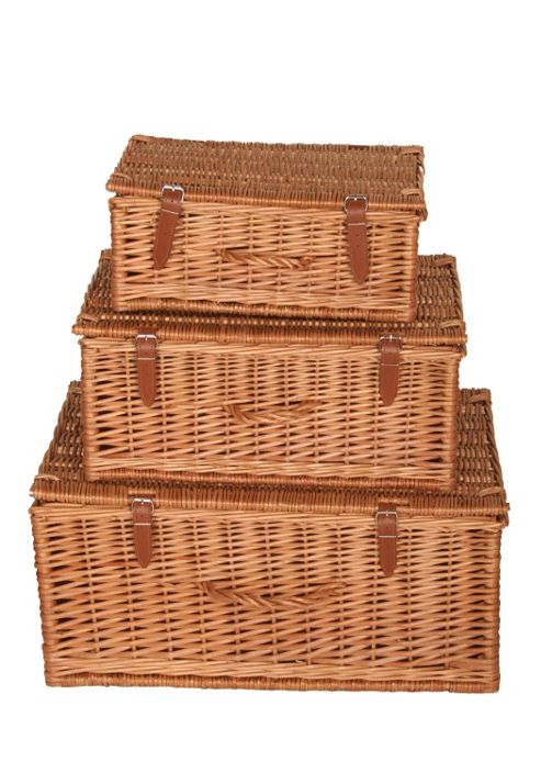 Image of Wicker Valley Willow Rectangular Hamper (set Of 3)