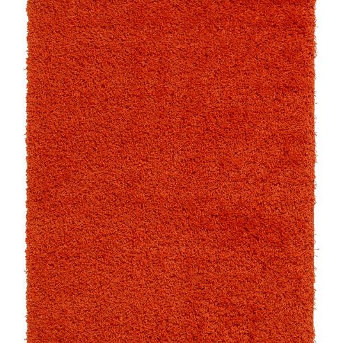 Image of Think Rugs Vista Orange Shaggy Rug - 160 Cm X 220 Cm (5 Ft 3 In X 7 Ft 3 In)